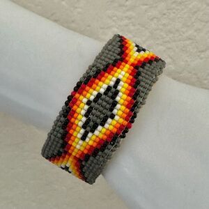 Native American Navajo Indian Hand Beaded Bracelet by Jacklyn Cleveland